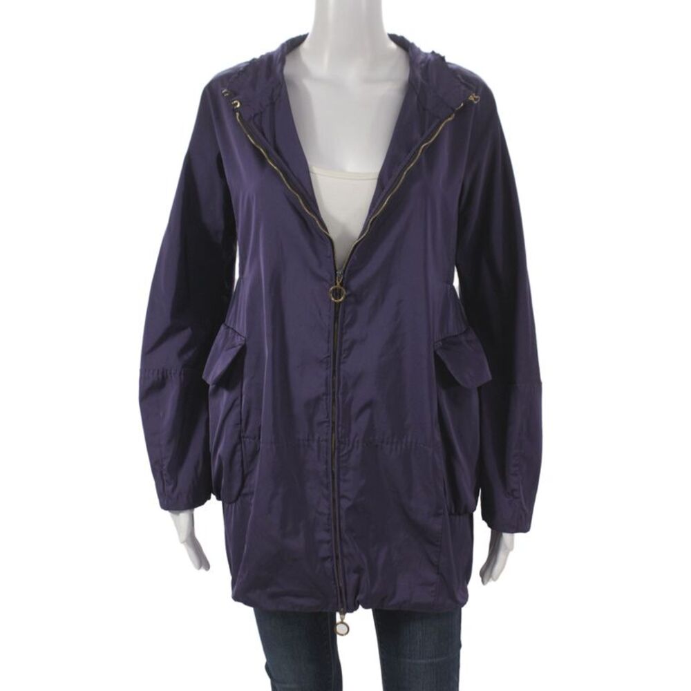 Moncler Women Purple Windbreaker Zip Polyester Size 0